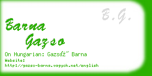 barna gazso business card